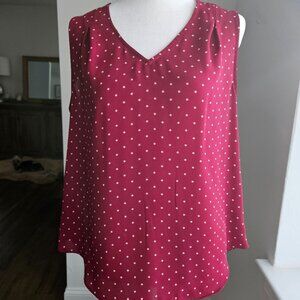 Banana Republic, Raspberry Polka Dot Blouse, Size M